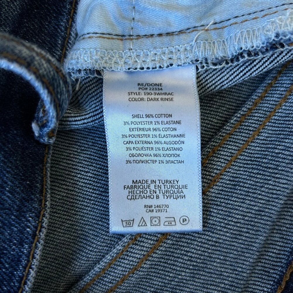 RE/DONE 90s High Rise Straight Jeans Women 27 Cropped Ankle Denim - Picture 7 of 10